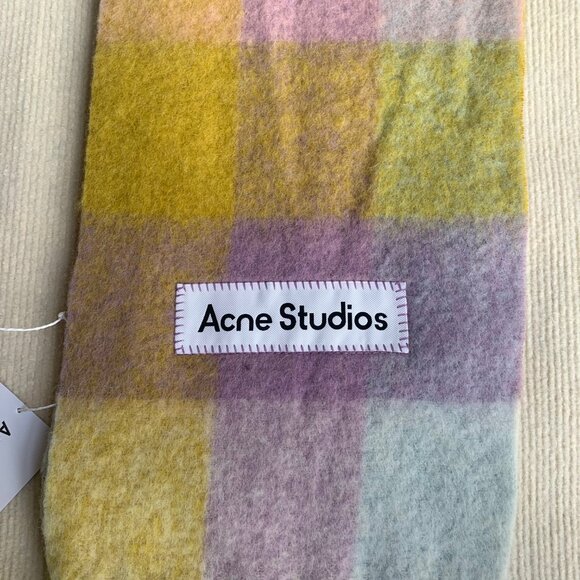 Acne Studios Check Wool Scarf - Picture 3 of 5